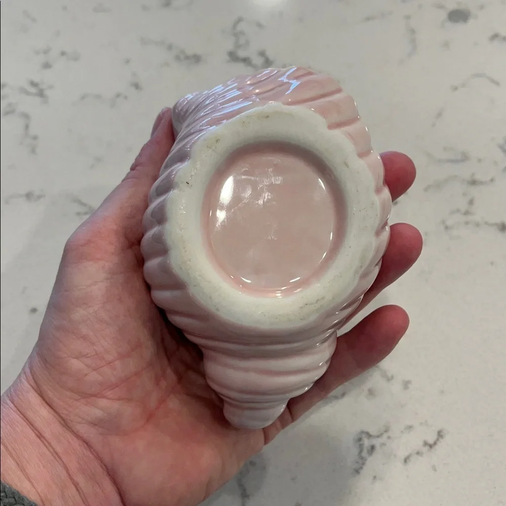 Pink Ceramic Conch Shell Accent